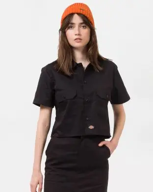 Dickies Silver Grove Cropped Work Skjorta, Reguljär Passform - Skjortor