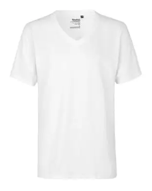 Neutral Organic - Mens Deep V-neck T-shirt White - T-Shirts